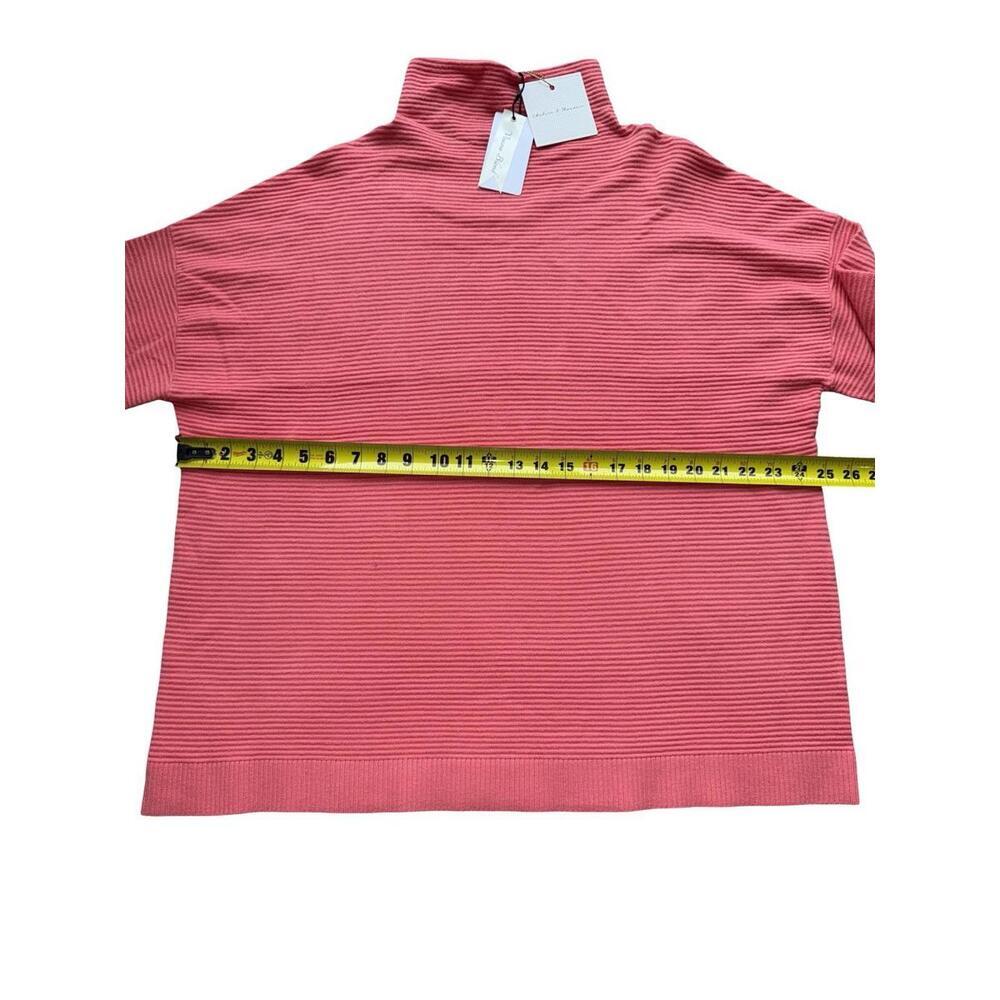 Chelsea and Theodore Viscose Blend Coral Ribb Mock Neck Sweater Womens XL New - Picture 2 of 4
